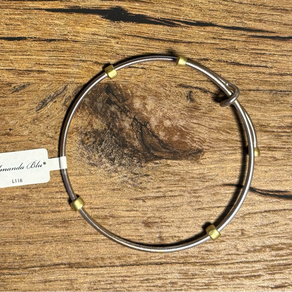 Amanda Blu Silver W/Gold Accent Charm Holder Bracelet